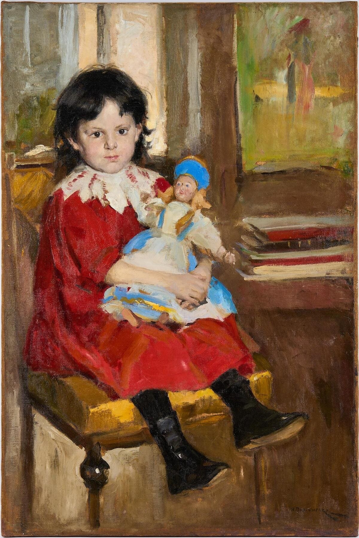 Николай Пимоненко «Портрет дочери художника Раисы (Девочка с куклой)»