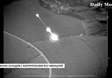 Минобороны показало видео уничтожения складов с боеприпасами ВСУ авиацией