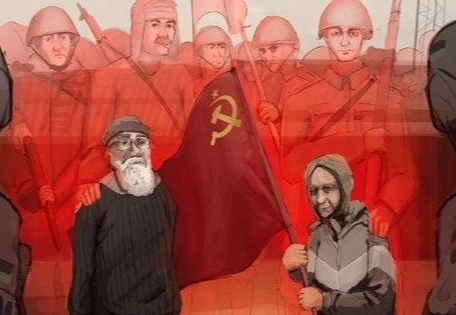 В Реутове появится граффити с изображением бабушки с советским знаменем