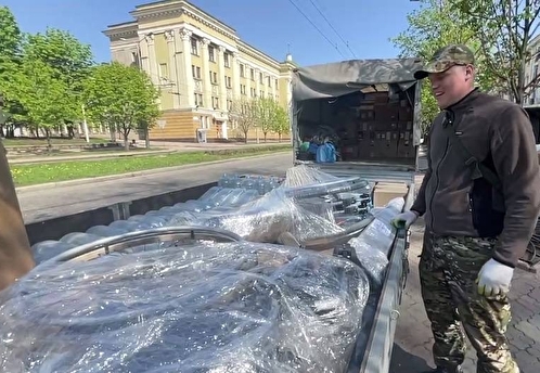 Из Подмосковья в Донецк прибыл еще один гуманитарный конвой