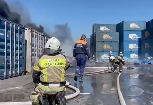В грузовом терминале Новороссийска потушено открытое горение