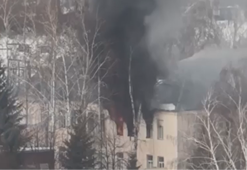 На территории Казанского высшего танкового командного училища произошел пожар