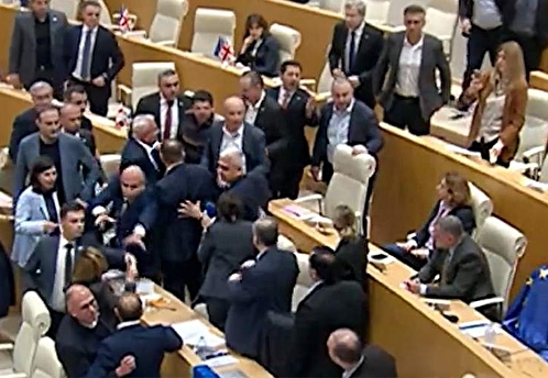В парламенте Грузии депутаты опять подрались при обсуждении закона об иноагентах