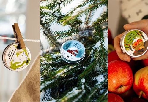 Первый снег, белье на веревке и садовые яблочки: ВкусВилл выпустил лимитированную линейку кремов для рук с ароматами из детства